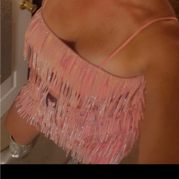 Pink Rhinestone Fringe Set - Picture 5 of 5